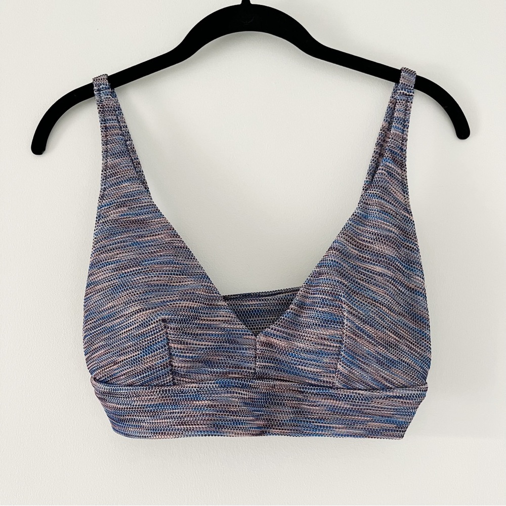 NWOT aerie Multicolor Waffle Triangle Bikini Top - Blue/Purple